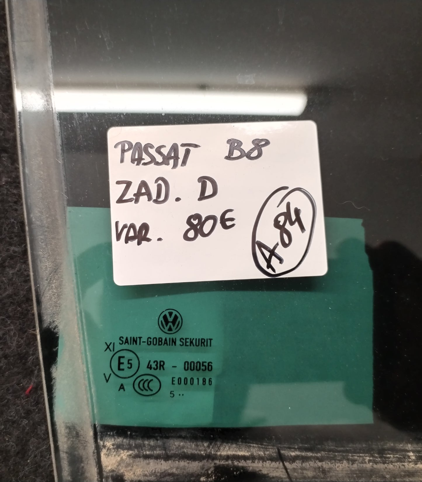 Glass rear right VW PASSAT B8 VARIANT