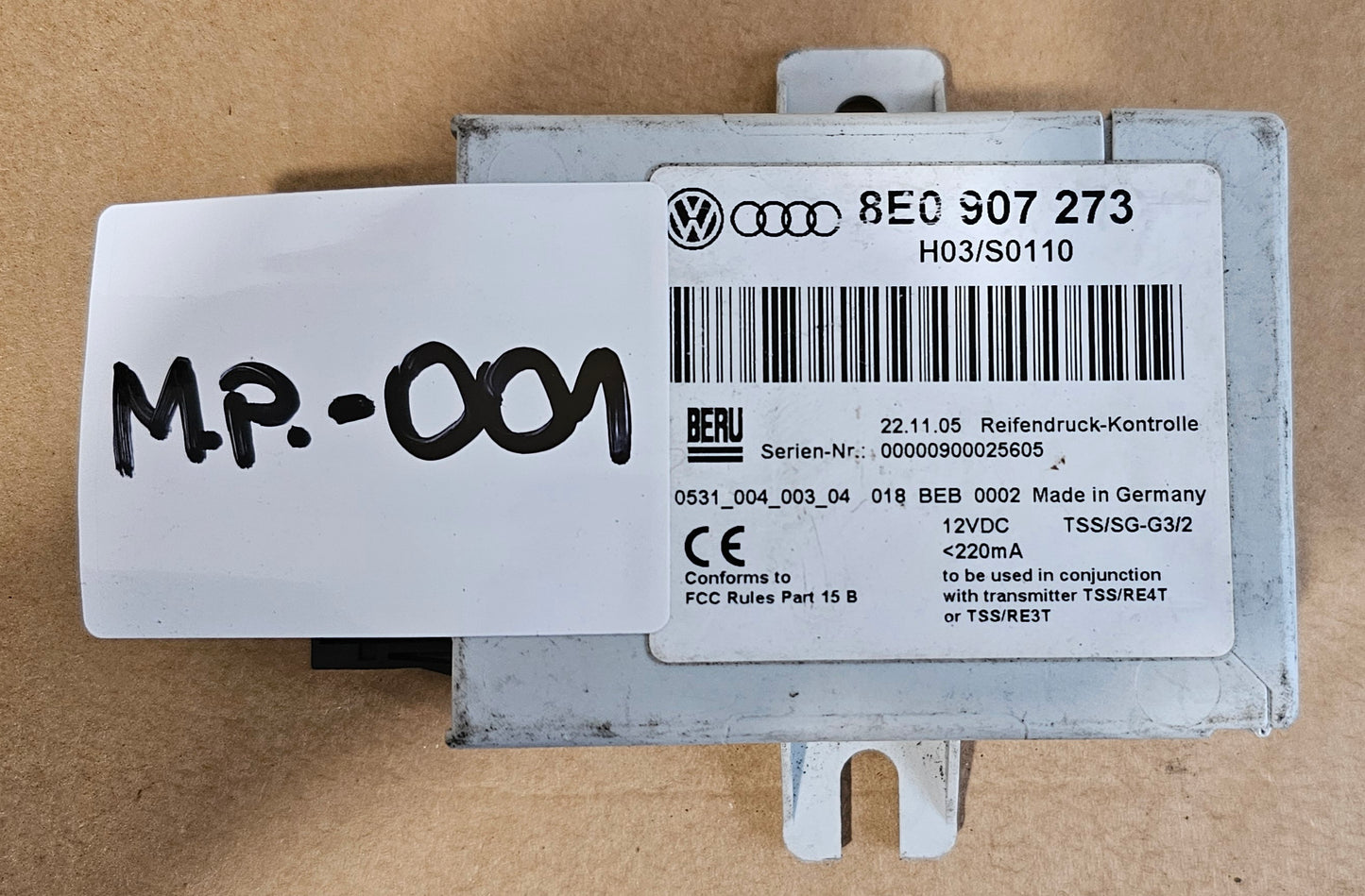 Modul za tlak v pnevmatik-Audi