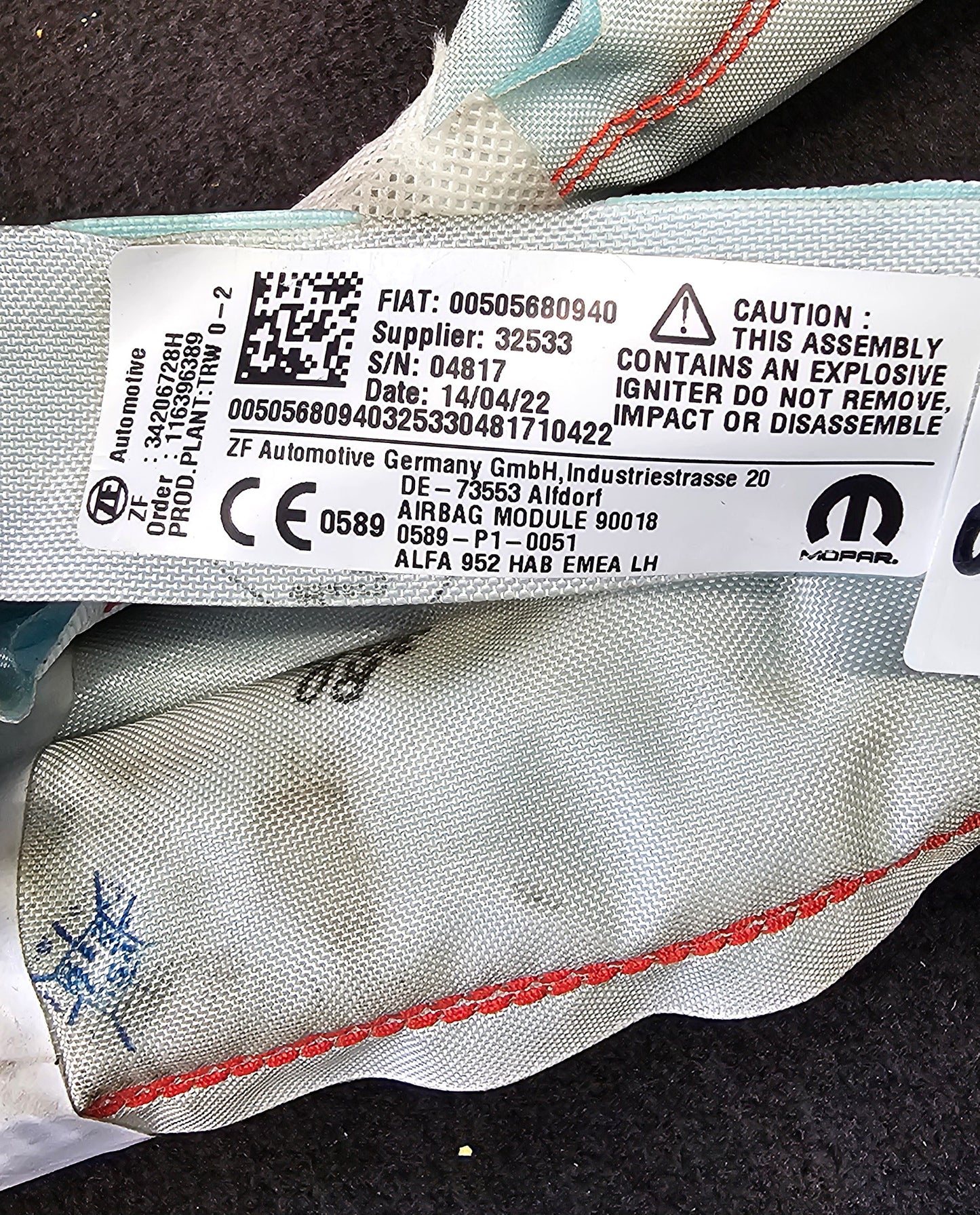 Airbag zavesa-Alfa Romeo Giulia (leva)