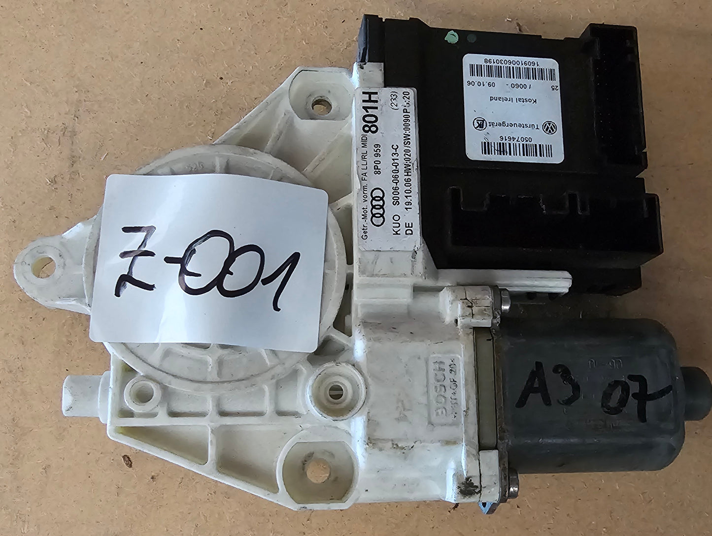 Motorček stekla-Audi A3 8P