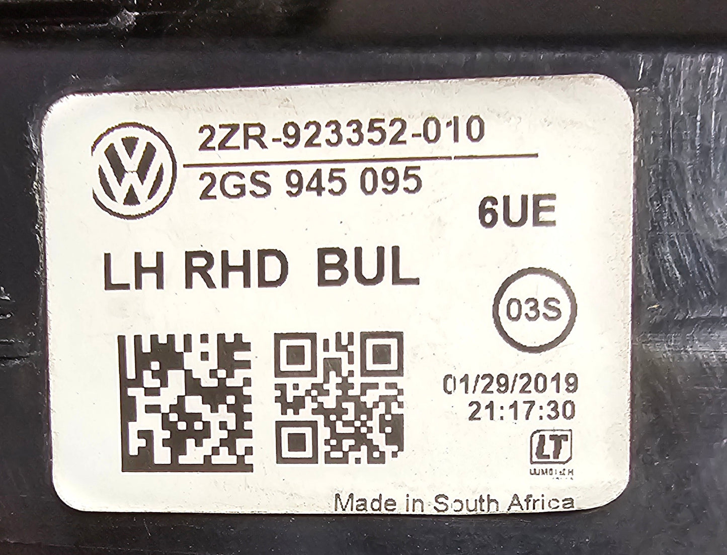 Žaromet zadnji levi VW Polo