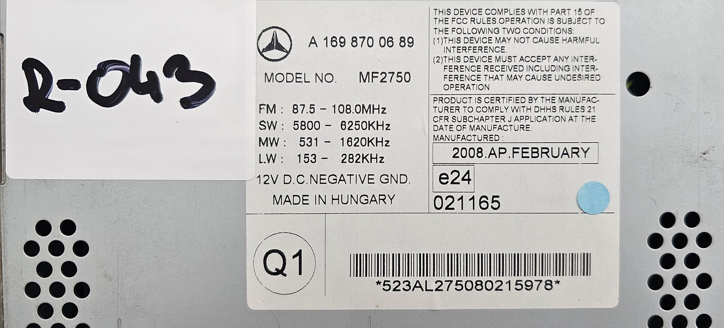 Radio - Mercedes W169